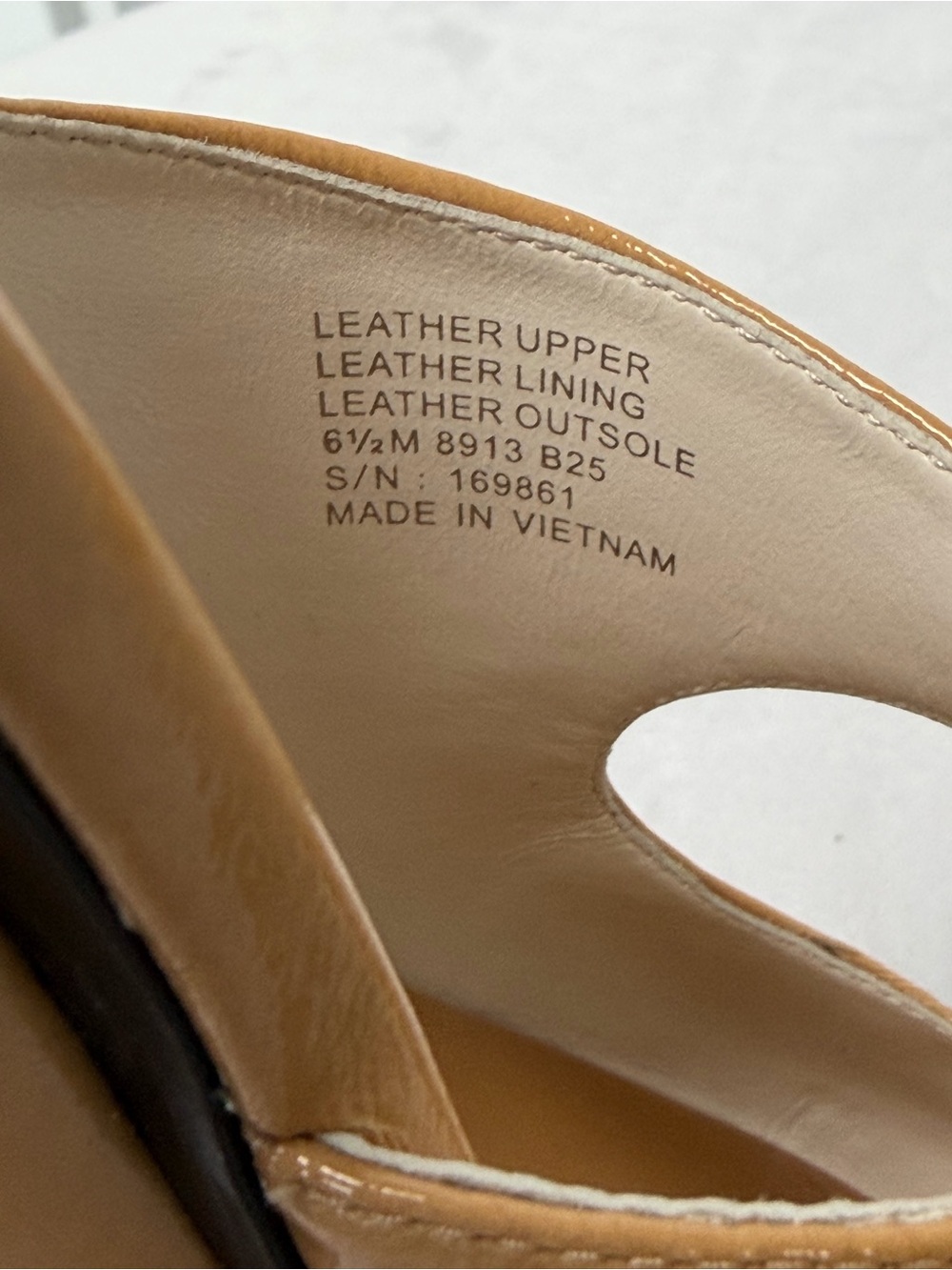 Tory Burch Pierced Mule Wedge, tan patent leather, silver, new in box, 6.5 - Picture 11 of 16